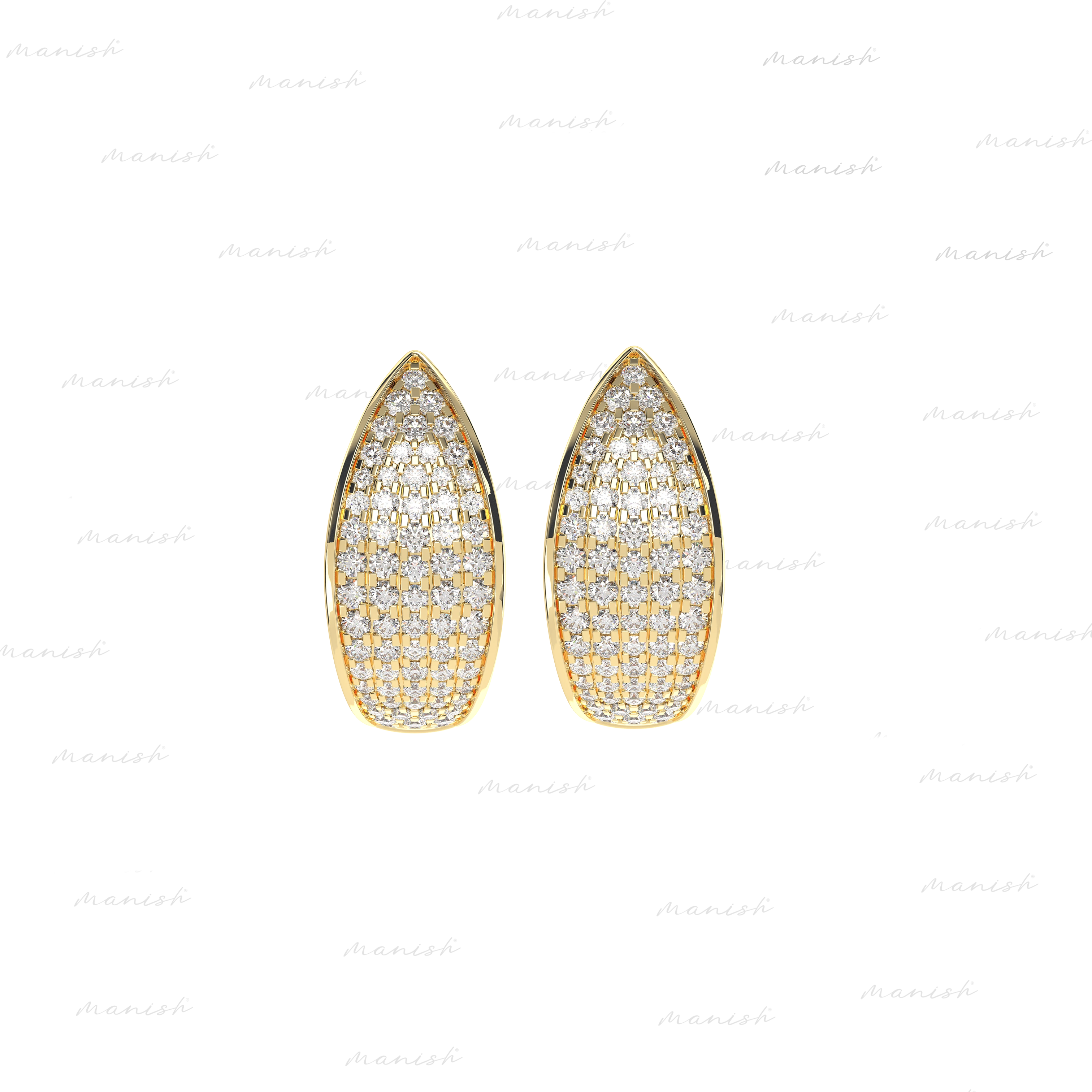 Pave Setting Hoop Earrings